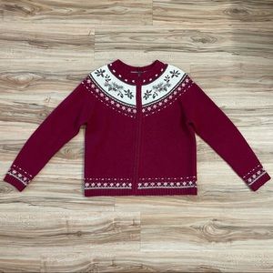 Croft & Barrow Holly Leaf Christmas Sweater